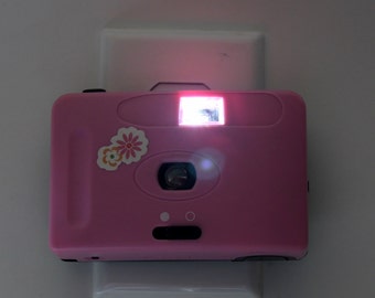 Pink Camera LED Nightlight, LightAndTimeArt, hallway & bedroom nightlight, ecofriendly gift