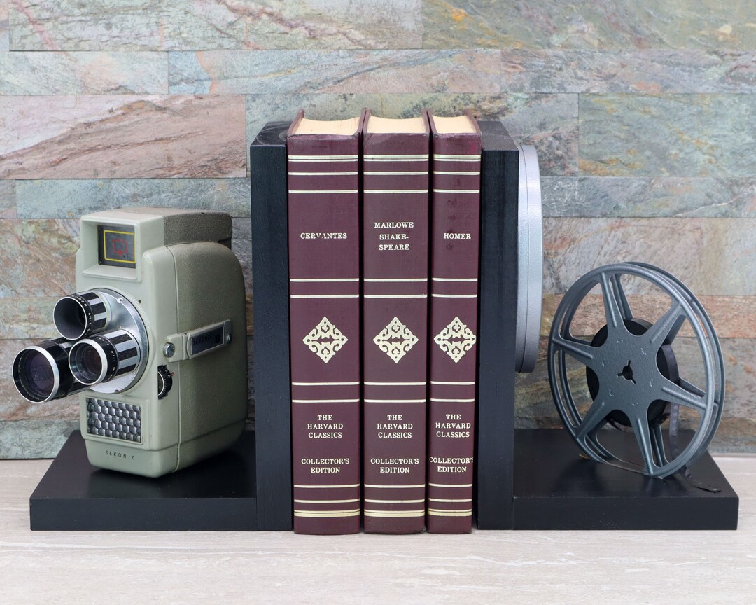 Vintage Camera Bookends: Sekonic 8mm Film Reel Movie Decor - Etsy