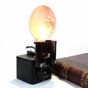 Vintage Brownie Camera Lamp: Mid-Century LED Task Light