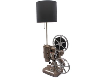 Vintage Keystone Projector Table Lamp: Hollywood Movie Decor
