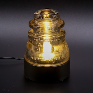 Whitall Tatum Insulator Lamp Base: Industrial Man Cave Lighting