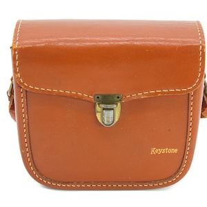 Sac en cuir vintage original pour appareil photo Keystone