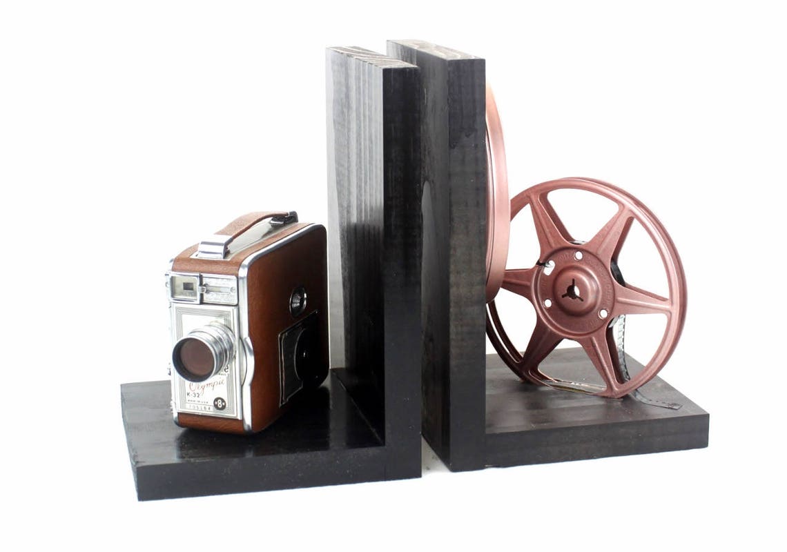 Vintage Camera Bookends Coppertone Brown Keystone Olympic Etsy