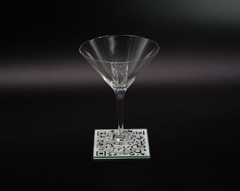 Personalized Wi-Fi QR Code Glass Coaster: Airbnb Guest House Decor