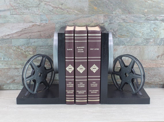 Vintage 8mm Film Reel Bookends, DVD Holder, Movie Room Home Theater Decor,  Movie Maker Director & Actor Gift, Handmade in USA -  Canada