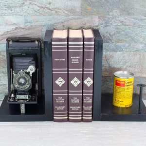 Antique Kodak Camera Bookends: Vintage Home Theater Decor