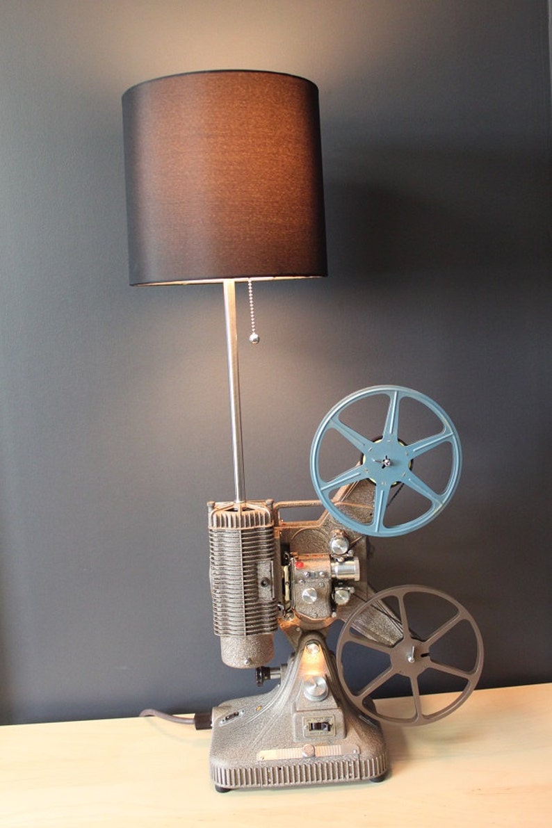 Vintage Table Lamp / Desk Lamp Keystone Regal 8MM Projector Hollywood & Movie Theater décor Film Art image 3