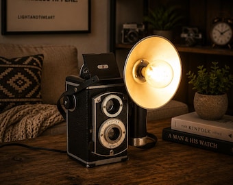 Vintage 1950s Pho-Tak Reflex I Camera Lamp with Flash