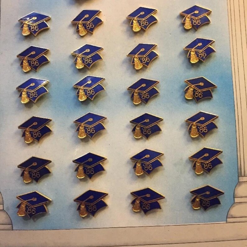 Graduation Cap1986 Vintage 1986 Graduation Cap Pin – Blue Enamel, 40-year Reunion Favor ...