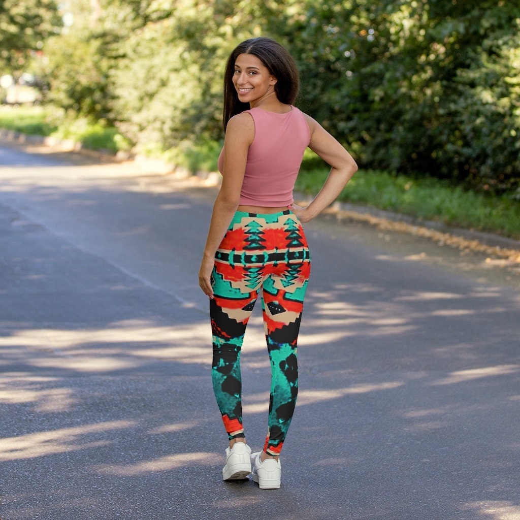 Spandex Leggings Western Style Aztec 