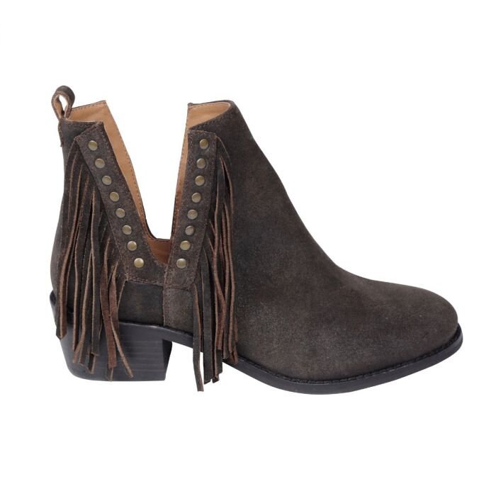 Leather fringe boots womens Clearance