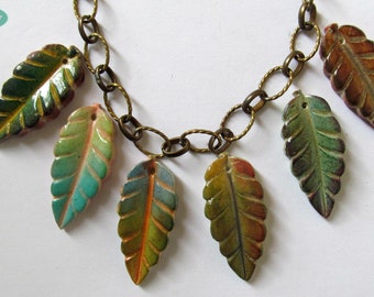 6 Rustic Pendant and  Charm Leaves