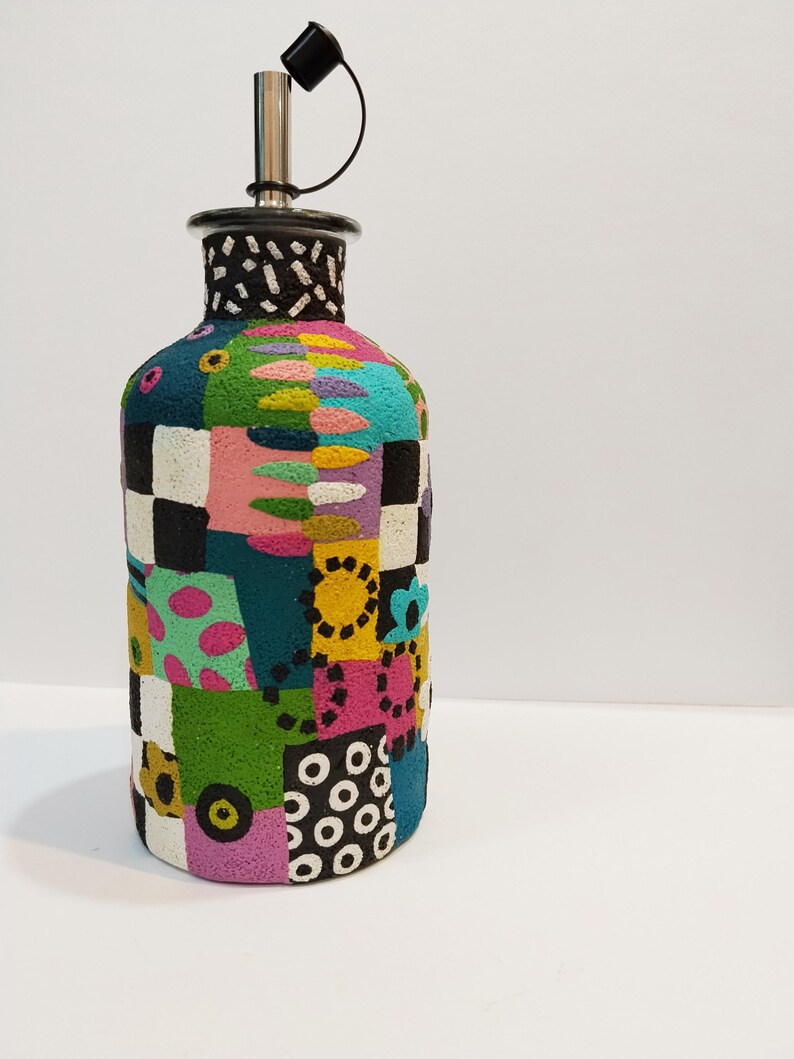 Colorful and Unique Olive Oil Or Vinegar Cruet image 6
