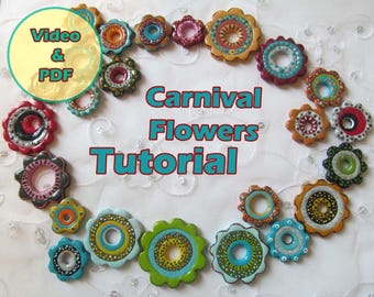 Polymer Clay Flower Beads Tutorial: Video + PDF