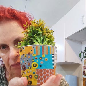 Small Indoor plant pot with drainage,  Succulent planter pot gift