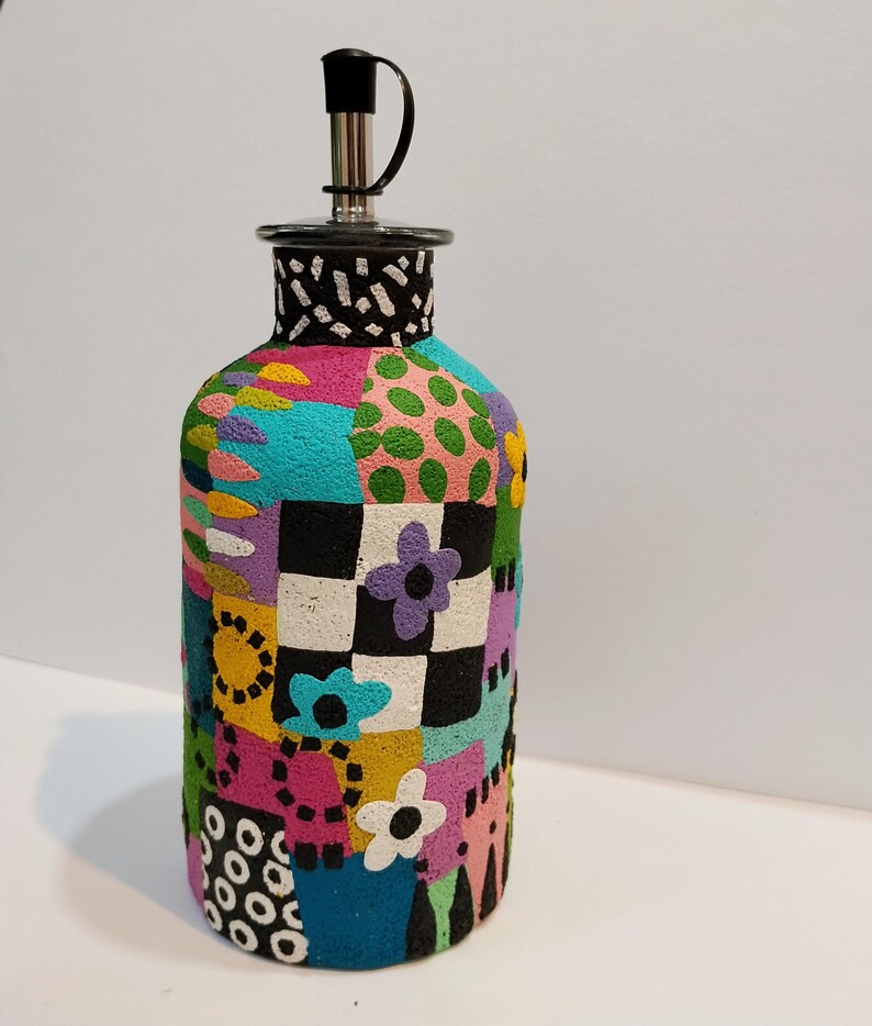 Colorful and Unique Olive Oil Or Vinegar Cruet image 7