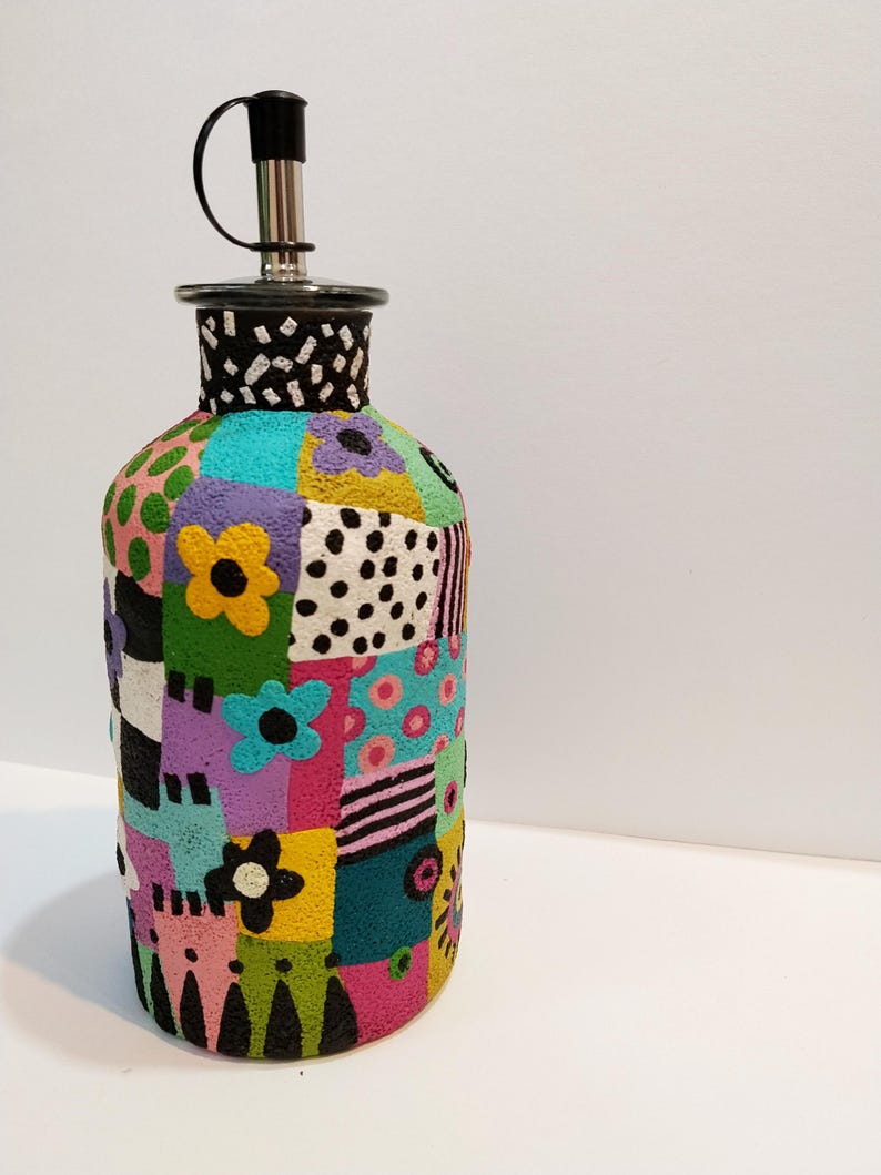 Colorful and Unique Olive Oil Or Vinegar Cruet image 4
