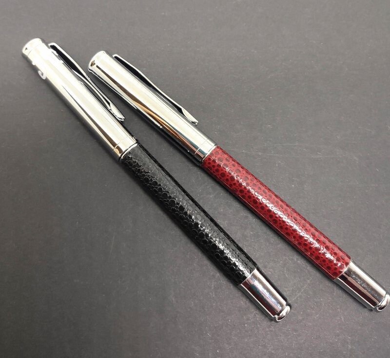 Ballpoint pen writing instrument in stainless steel leather Etsy