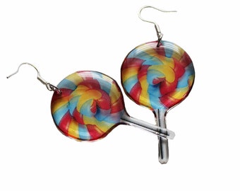 Bright and Colorful Lollipop dangle Earrings
