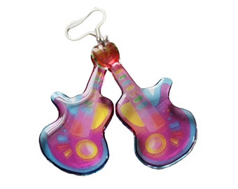 Handmade Guitar-Shaped Earrings