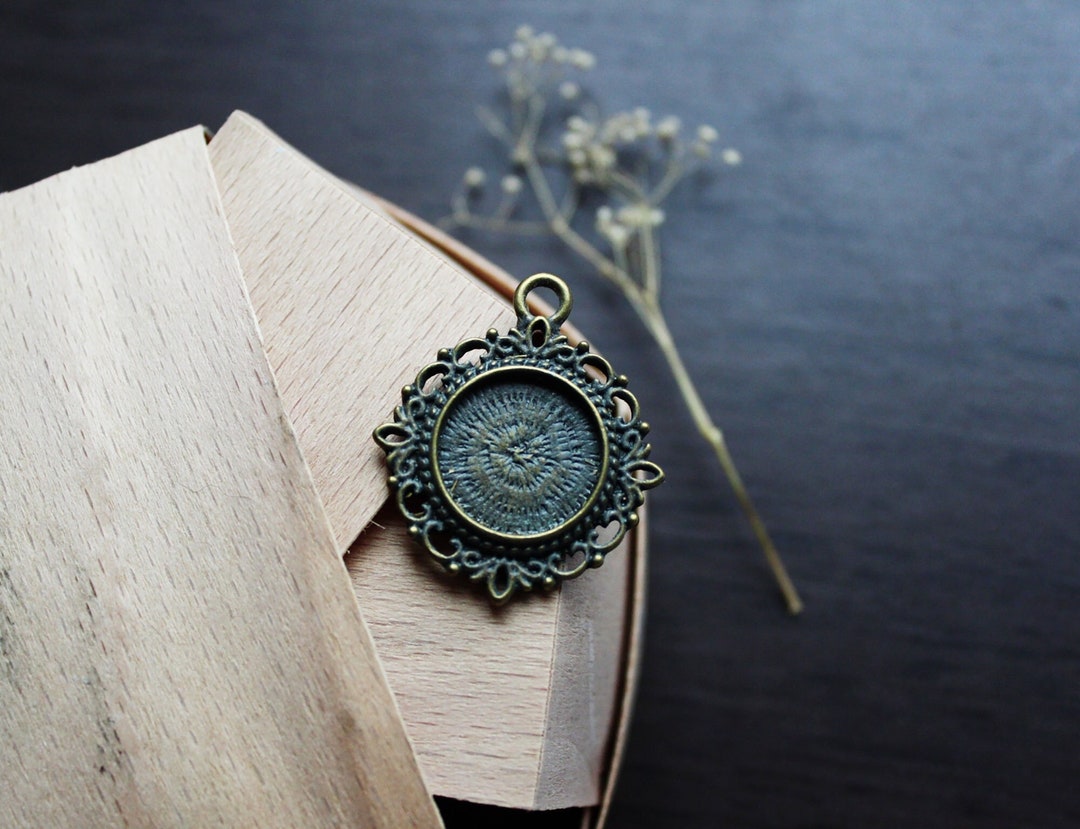 10 Pcs 10 Round Blank Pendant Necklace for Jewelry Making Etsy