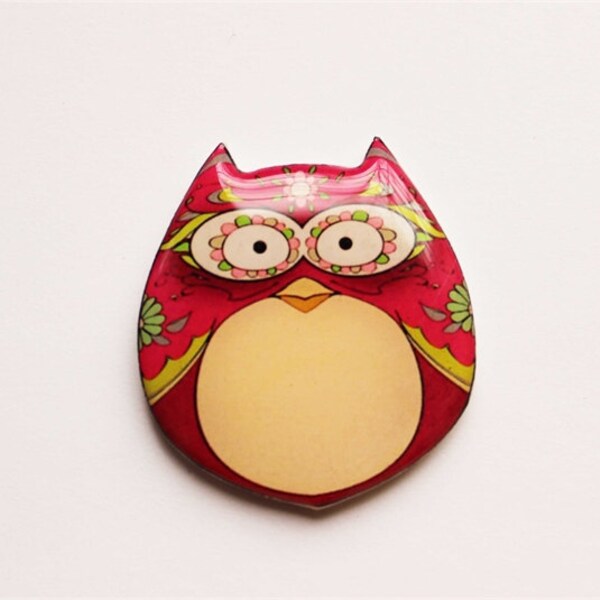 Cute Wine Owl Brooch Pin Animal brooch Owl pin gift under 25 Gift For Her For Sister For Daughter For Grandaughter Breast Pin