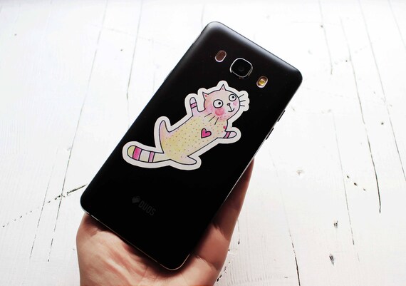 Laptop Stickers Cute Laptop Case Sticker Laptop Funny Cat Etsy