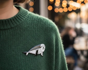 Animal Brooch Pin Seal Design Jewelry Accessory for Jacket Scarf Bag Adult Gift