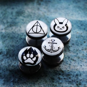 fake gauge earrings for not stretched ears lobes faux ear plugs