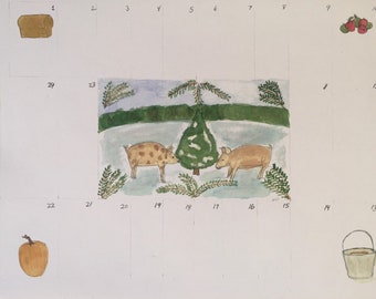 Pig Advent Calendar with Descriptions