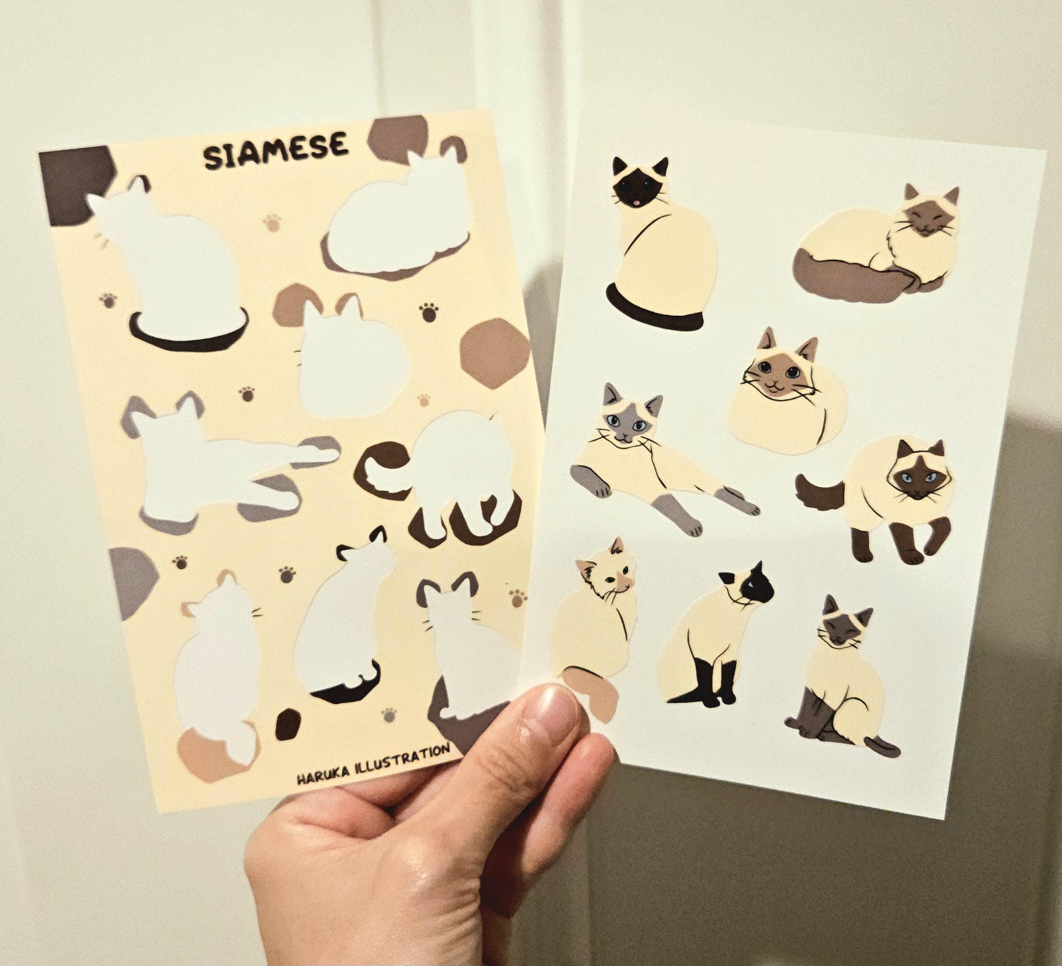 Siamese Sticker Siamese Sticker Sheet - Etsy