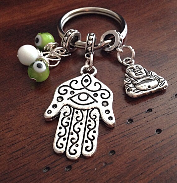 Hamsa Keychain Christian Faith Key Chain Evil Eye Keychain | Etsy