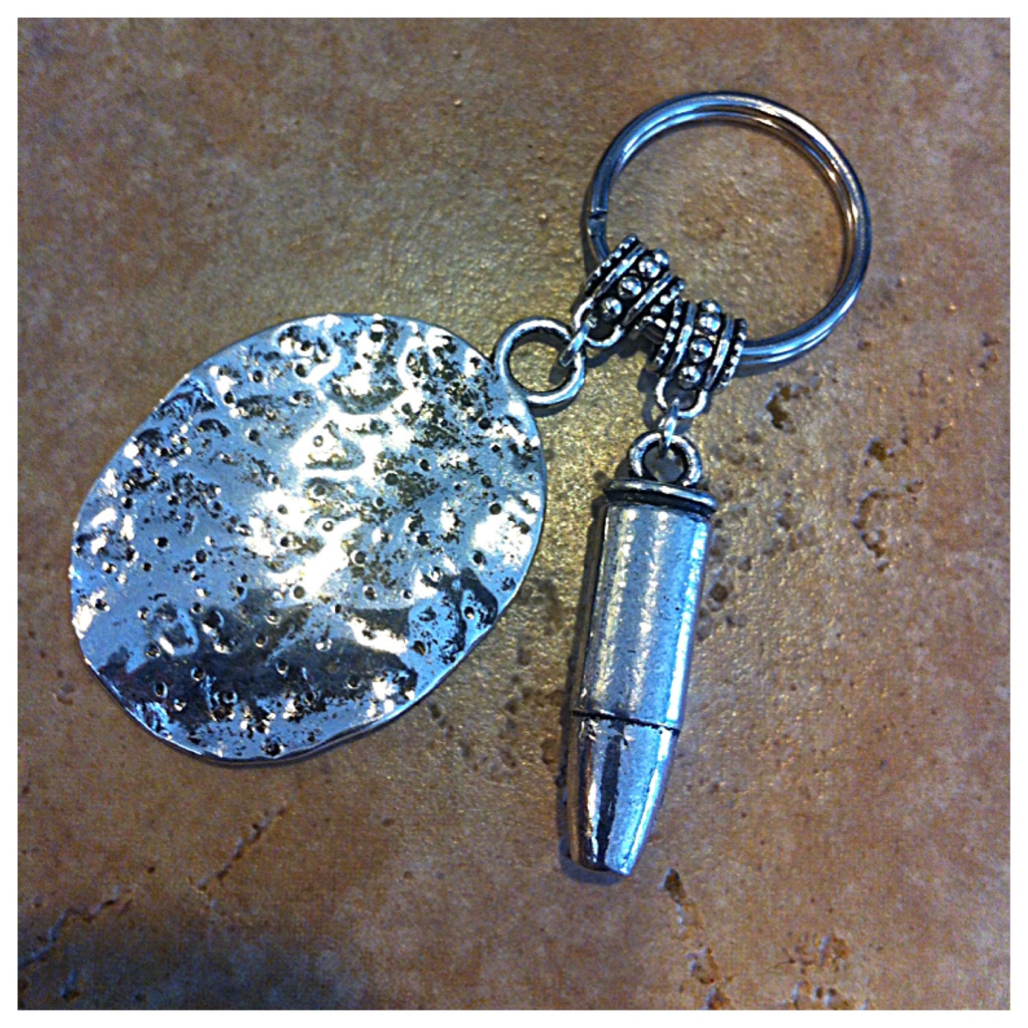 Silver Bullet Keychain Silver Bullet Key Chain with Silver Etsy