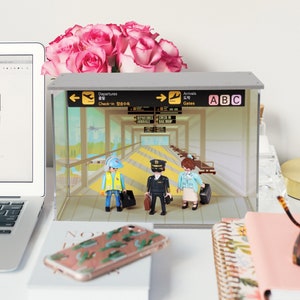 LED Figure display case set for  6 inch Mini figures, bearbrick Playmobil Lego figures display DIY case set_transparent sliding door