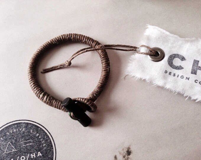 FIRESTARTER Bracelet Jute Waxed Hemp & Firesteel Toggle Etsy