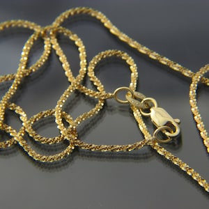 Solid 10k gold Criss Cross chain necklace pendant chain 16&quot;,18&quot;,20&quot;,22&quot;,24&quot;