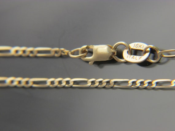Solid 10k gold Figaro necklace 1.5mm Real Gold chain 16