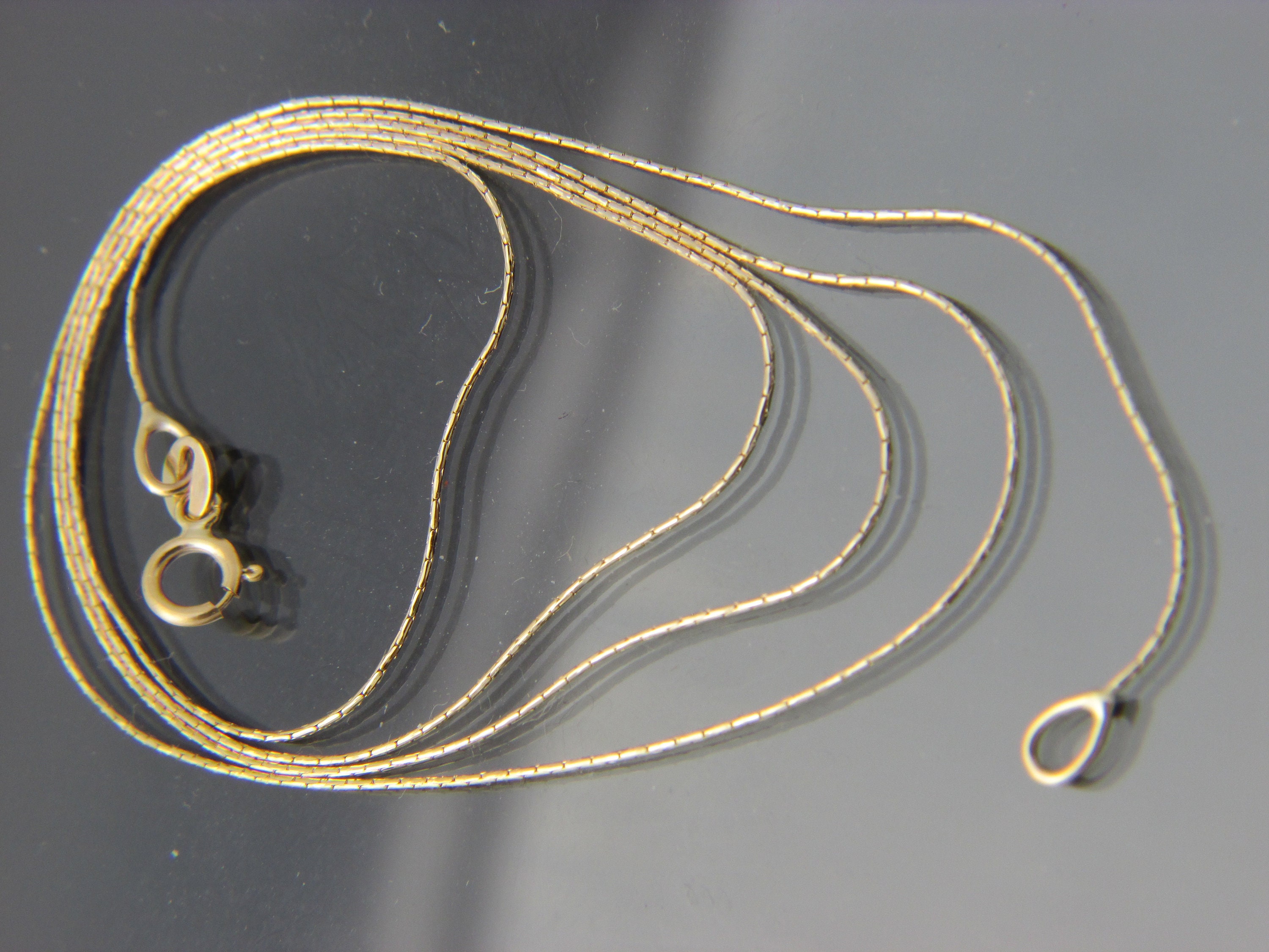 Real 10k Gold 0.8mm Cardano Chain Necklace Chain 16