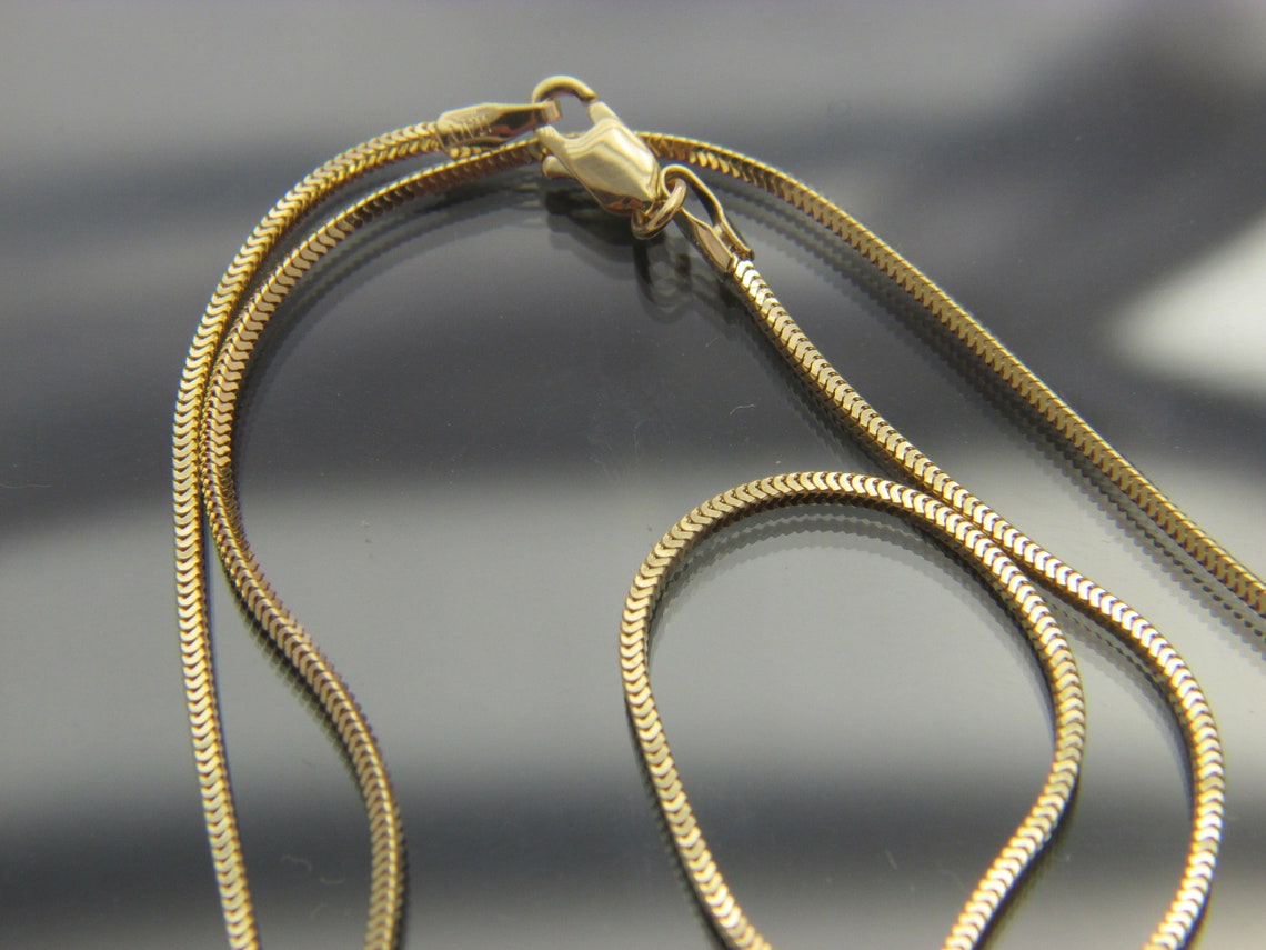 SOLID 14k Gold Snake Necklace Chain in 3 Widths in - Etsy