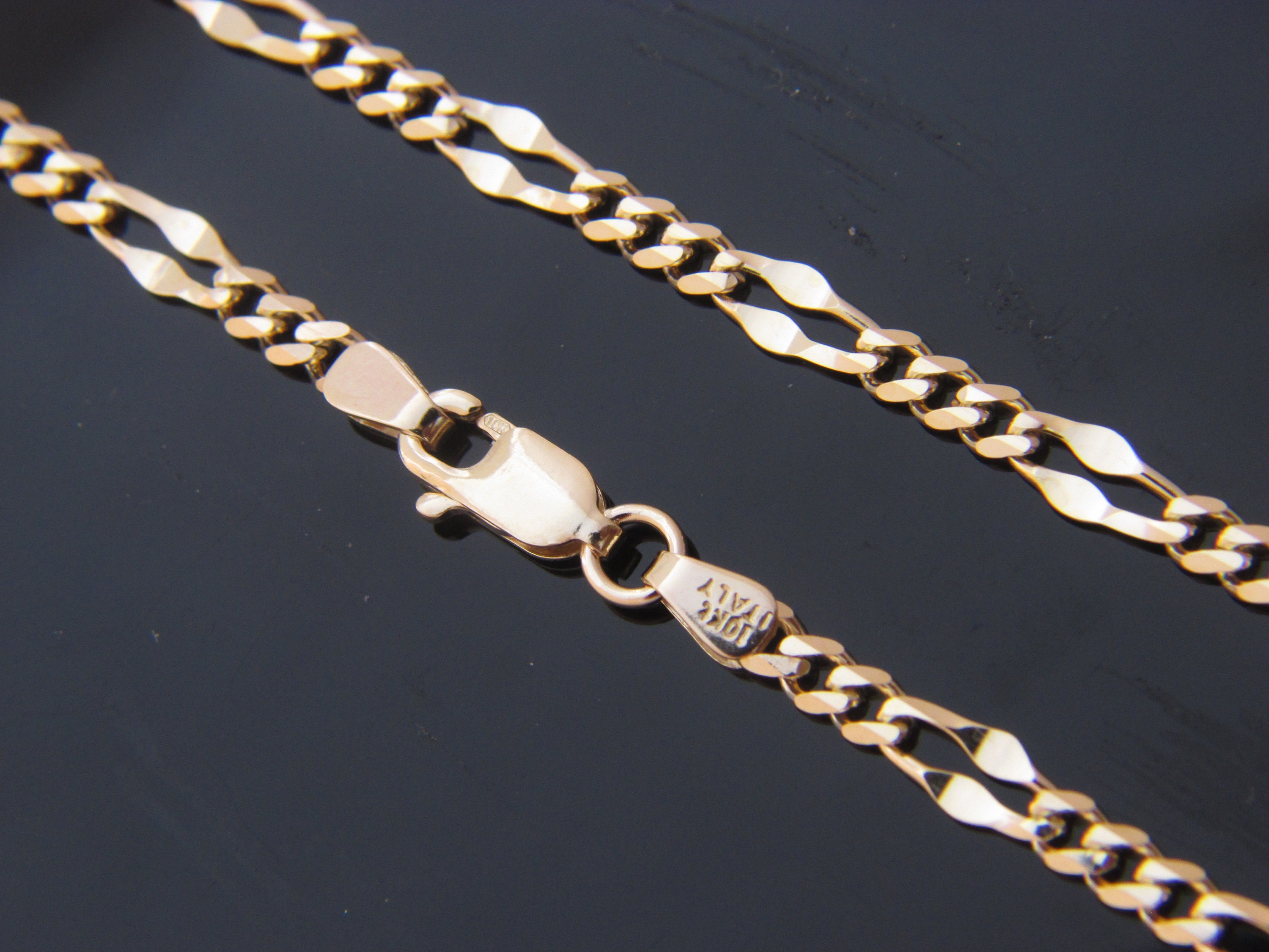 SOLID 10k Gold Mens Diamond Cut Cuban 