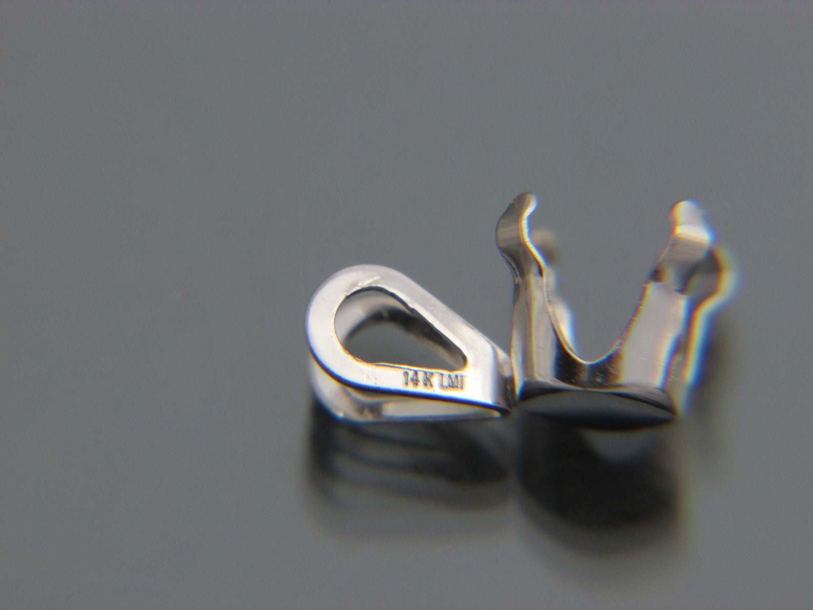 Real 14K Gold 6mm Snap Tite Pendant Setting Yellow Gold, White Gold