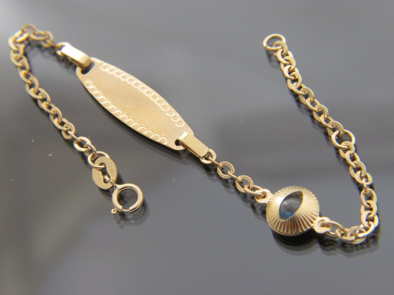 SOLID 14k gold Baby ID Bracelets Real 14k Gold bracelets 3