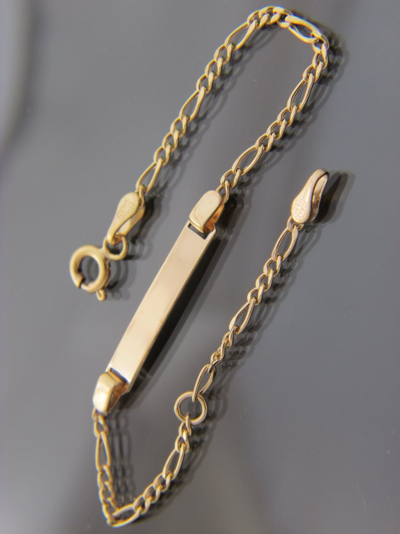 SOLID 14k gold Baby ID Bracelets Real 14k Gold bracelets