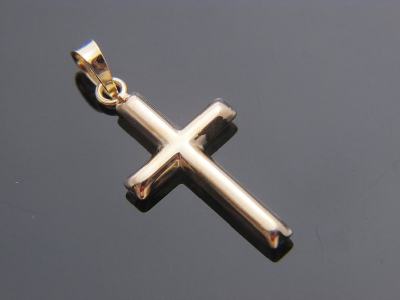 SOLID 14k Gold Rope Chain With Cross Pendant Necklace Chain Etsy