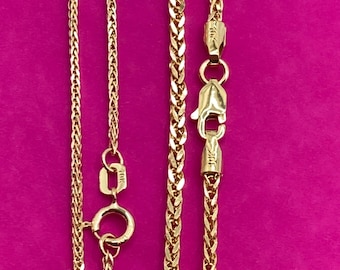 Real 10k gold Wheat chain necklace 1.5mm and 2.5mm