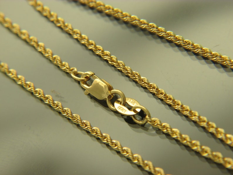 SOLID 18k gold Rope chain necklace 1.6mm chain Etsy