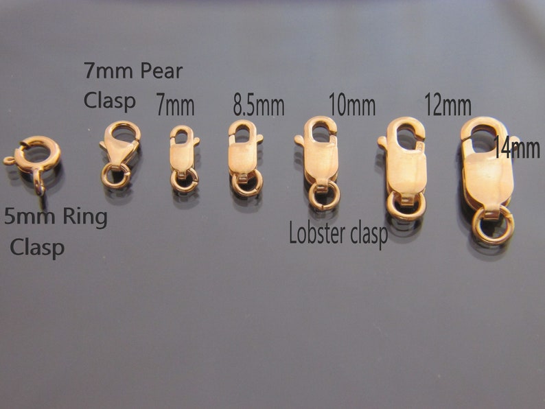 SOLID Real 14k Gold Lobster Claw Clasp & Spring Ring Clasp of Etsy