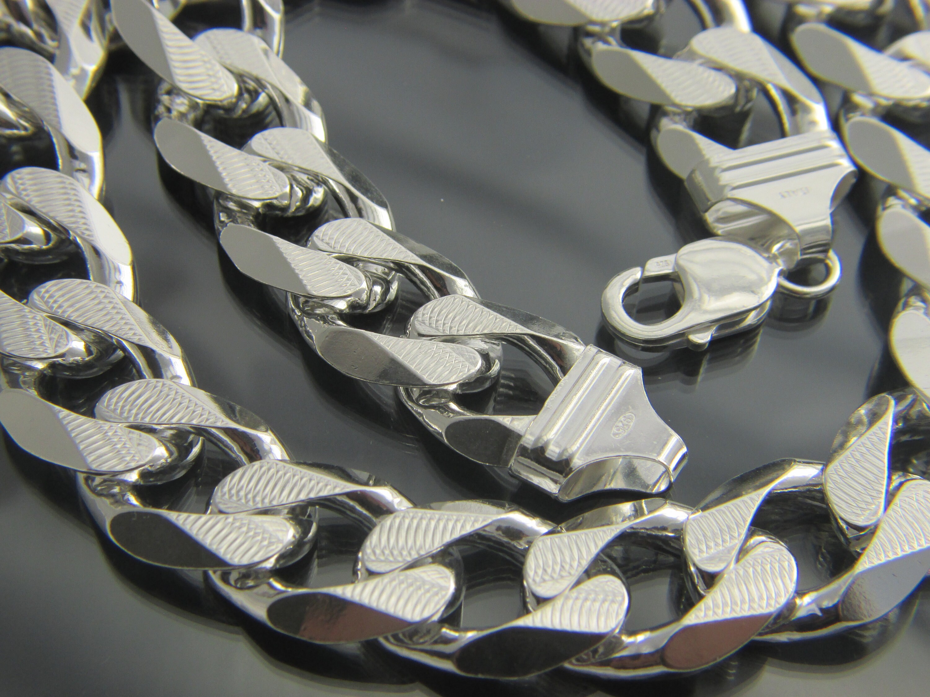 Mens Thick Real 925 Sterling 17mm Cuban Chain Necklace All Lengths