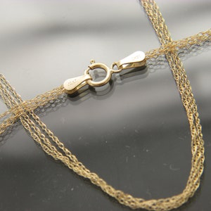 solid 10k gold 3 strand Rope necklace  chain 16&quot;,18&quot;,22&quot;