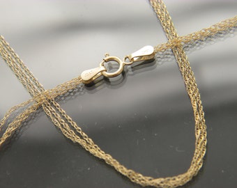 Chaîne de collier corde à 3 rangs en or massif 10 carats 16 pouces, 18 pouces, 22 pouces